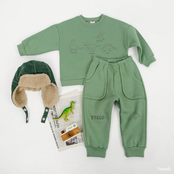 Hanab - Korean Children Fashion - #magicofchildhood - Fleece Dino Top Bottom Set - 7