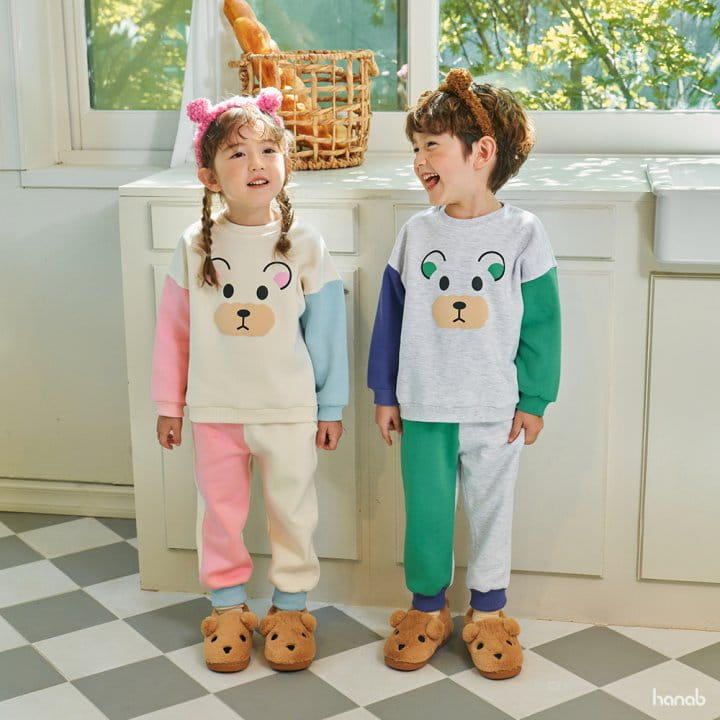 Hanab - Korean Children Fashion - #minifashionista - Half Bear Top Bottom Set - 6