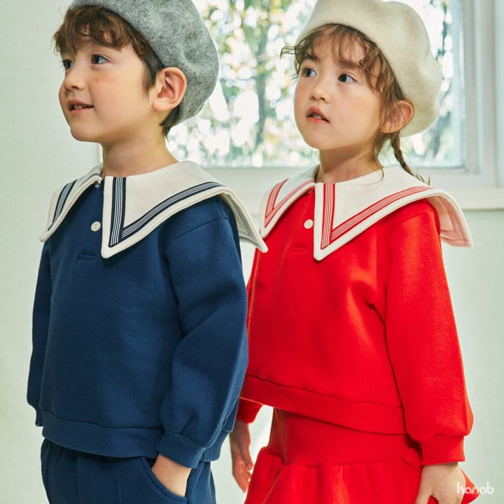 Hanab - Korean Children Fashion - #todddlerfashion - Point Collar Top Bottom Set Pants - 3