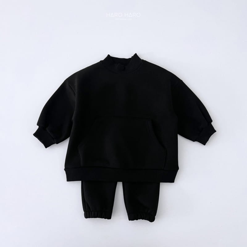 Haro Haro - Korean Children Fashion - #designkidswear - Half Turtleneck Top Bottom Set Fleece - 5