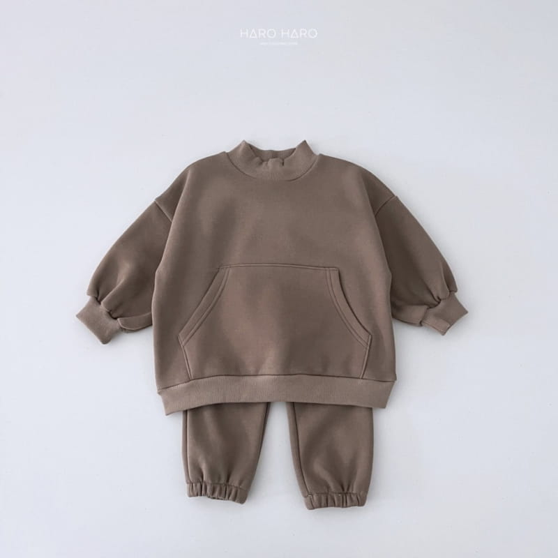 Haro Haro - Korean Children Fashion - #discoveringself - Half Turtleneck Top Bottom Set Fleece - 6