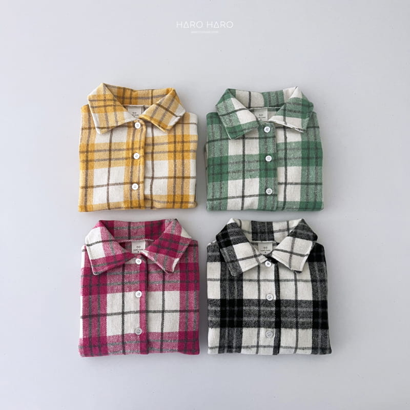 Haro Haro - Korean Children Fashion - #kidsshorts - Crayon Check Shirt Fleece - 6