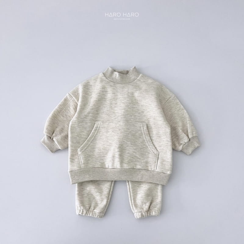 Haro Haro - Korean Children Fashion - #littlefashionista - Half Turtleneck Top Bottom Set Fleece - 12