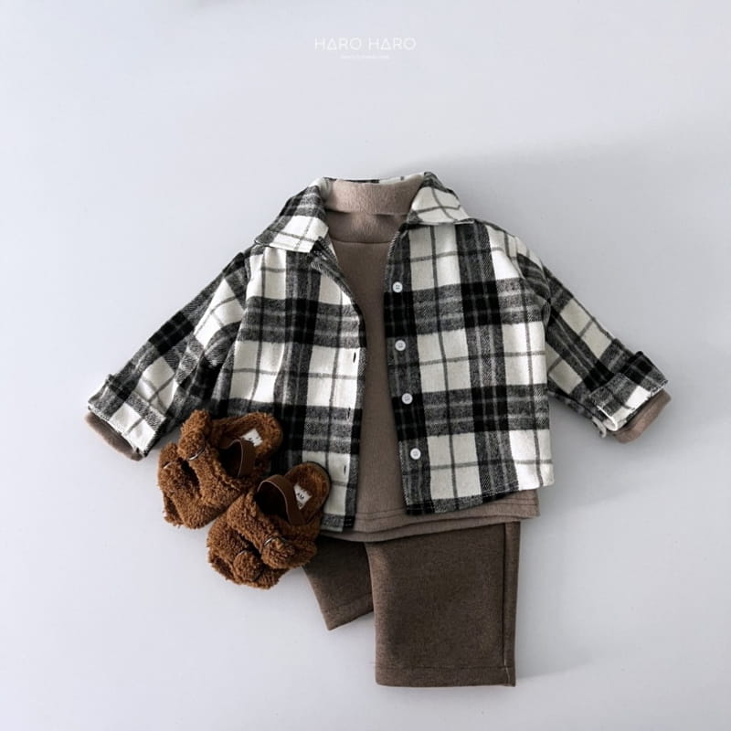 Haro Haro - Korean Children Fashion - #minifashionista - Crayon Check Shirt Fleece - 12