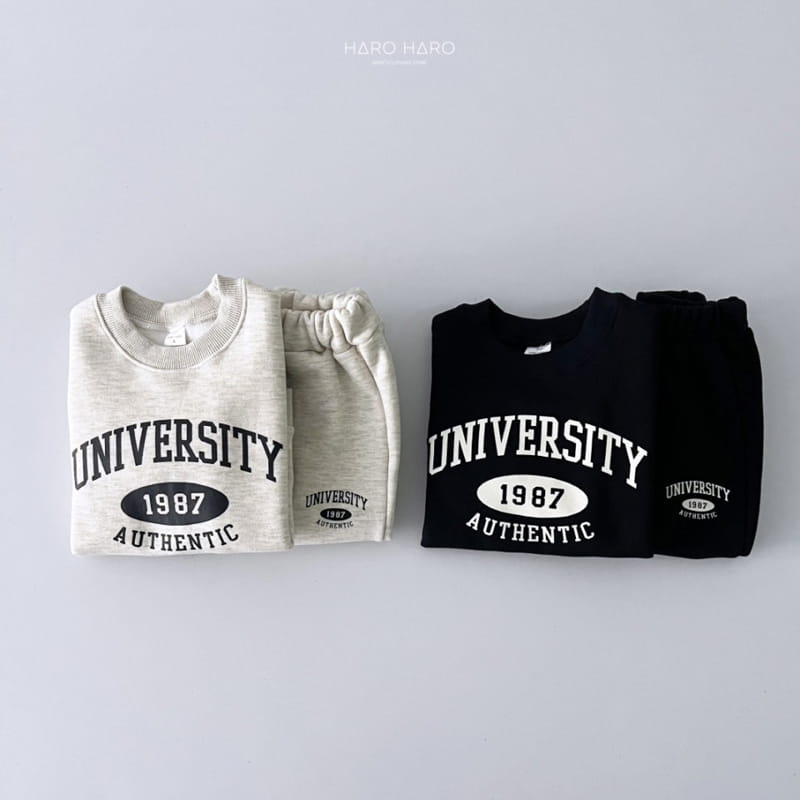 Haro Haro - Korean Children Fashion - #prettylittlegirls - University Top Bottom Set Fleece - 2