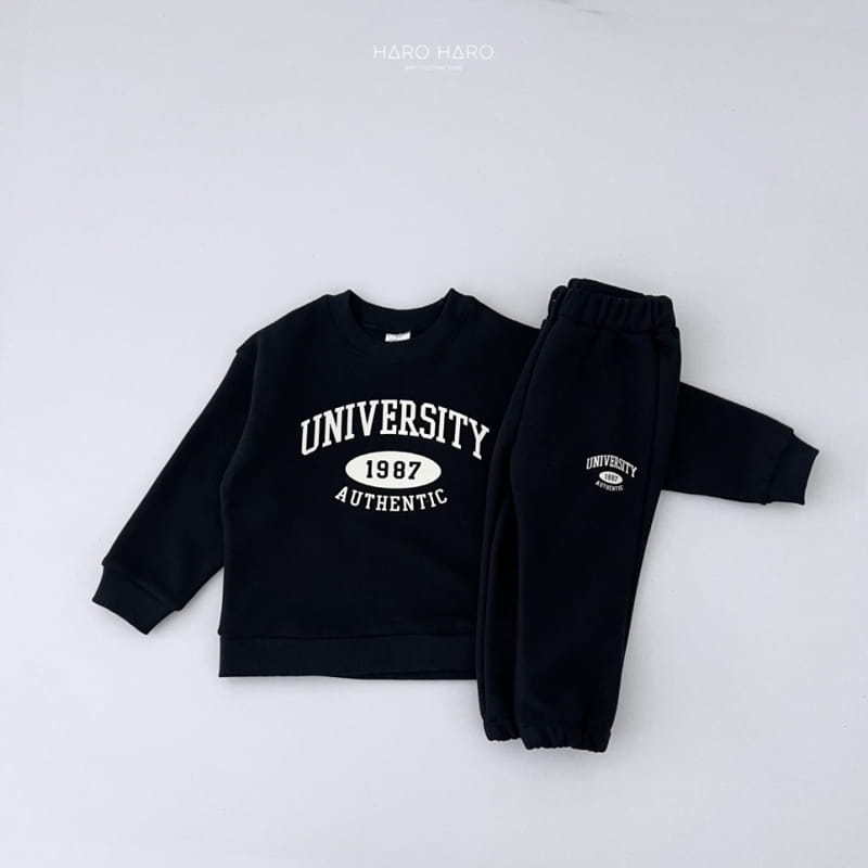 Haro Haro - Korean Children Fashion - #stylishchildhood - University Top Bottom Set Fleece - 5