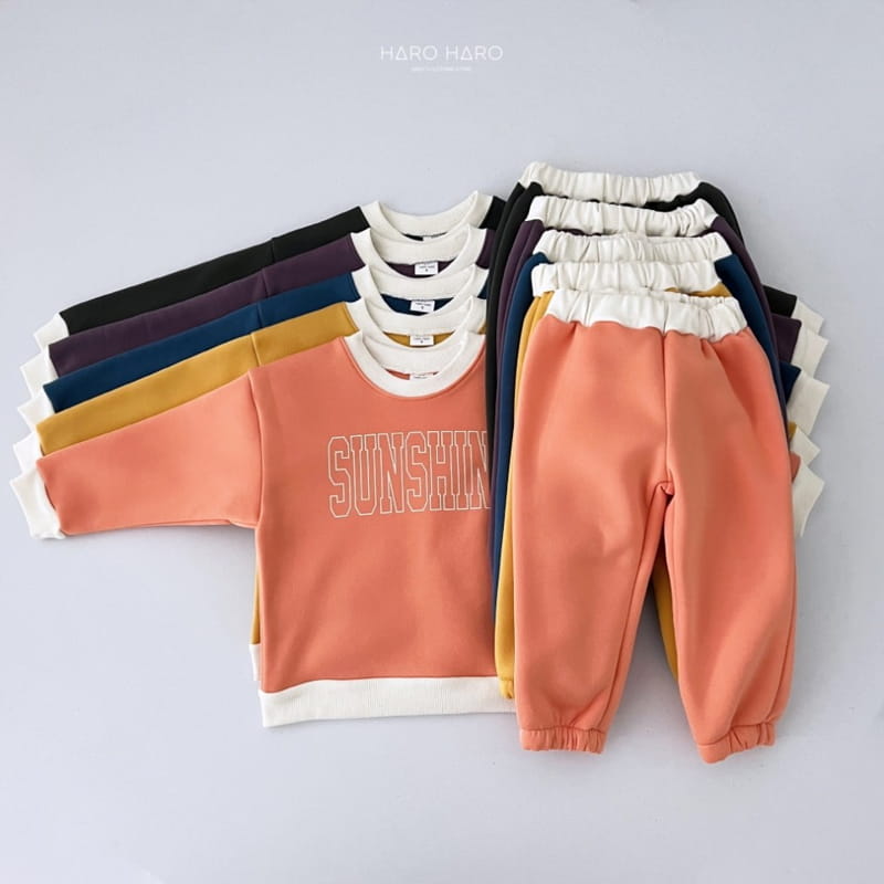 Haro Haro - Korean Children Fashion - #stylishchildhood - Sunshine Top Bottom Set Fleece - 3