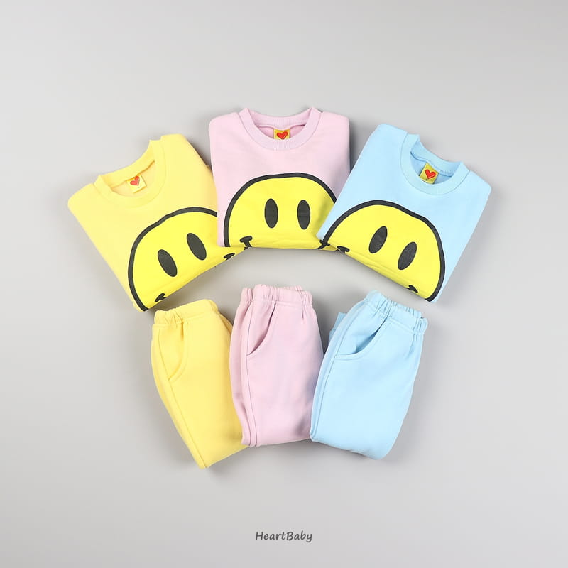 Heart Baby - Korean Children Fashion - #fashionkids - Smile Top Bottom Set - 2