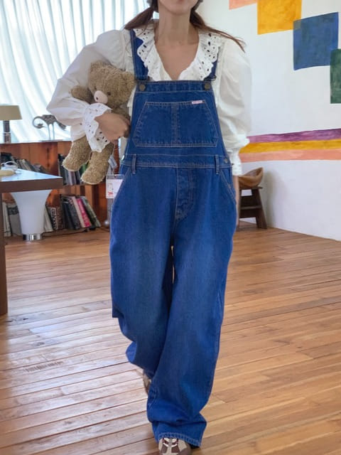 Jkichi - Korean Women Fashion - #momslook - Cobalt Dungarees Pants - 11