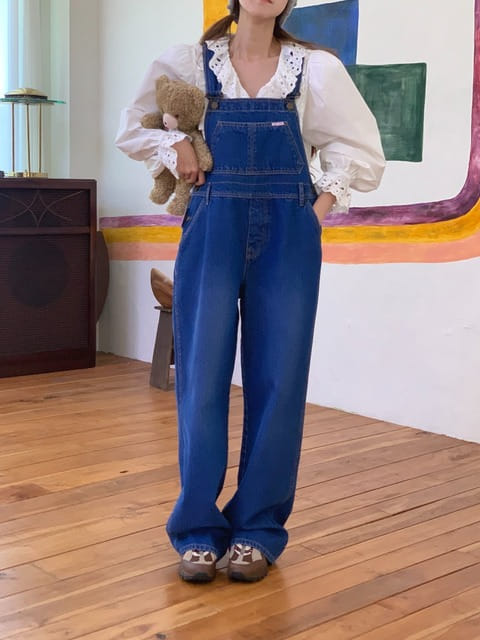 Jkichi - Korean Women Fashion - #momslook - Cobalt Dungarees Pants - 9