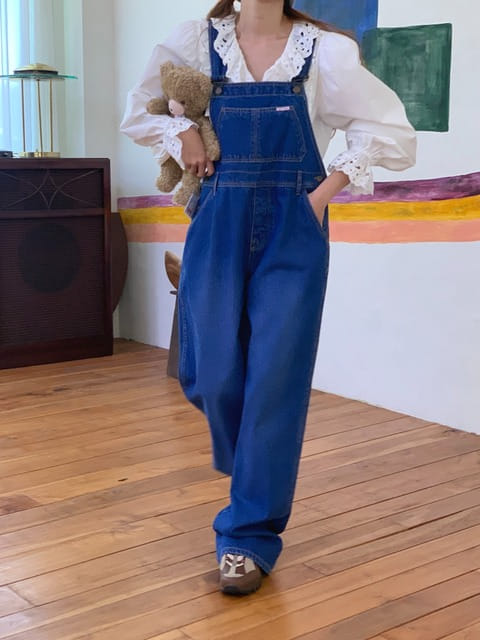 Jkichi - Korean Women Fashion - #thelittlethings - Cobalt Dungarees Pants - 8