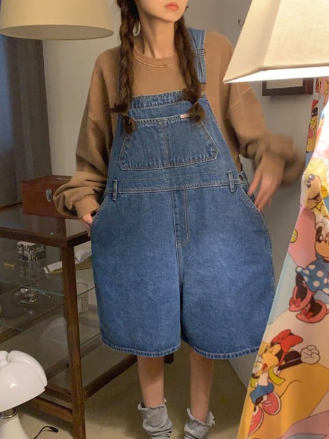 Jkichi - Korean Women Fashion - #womensfashion - Big Dungarees Shorts - 2