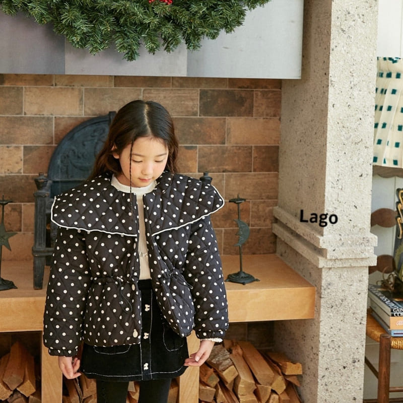 Lago - Korean Children Fashion - #littlefashionista - Dot Collar Padding Jacket