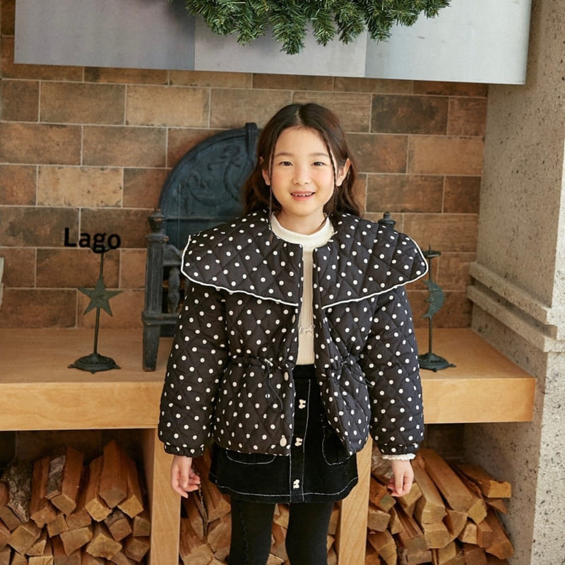 Lago - Korean Children Fashion - #magicofchildhood - Dot Collar Padding Jacket - 2