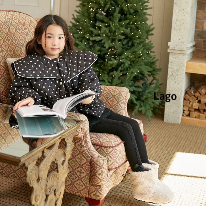 Lago - Korean Children Fashion - #minifashionista - Dot Collar Padding Jacket - 3