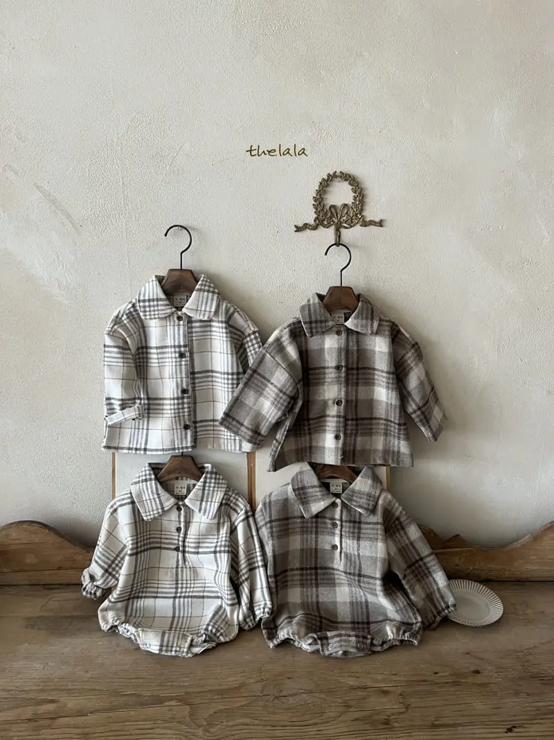 Lala - Korean Baby Fashion - #babyfashion - Checking Bodysuit - 6