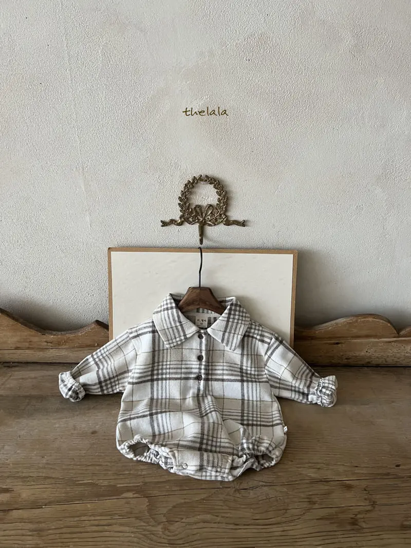 Lala - Korean Baby Fashion - #smilingbaby - Checking Bodysuit - 2