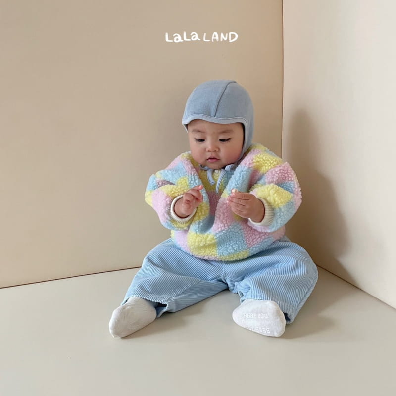 Lalaland - Korean Baby Fashion - #onlinebabyshop - Bebe Rib Dungarees Pants - 4