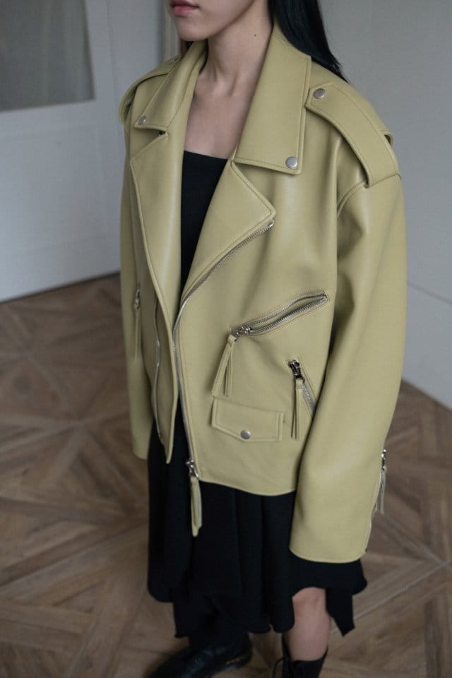 Lefave - Korean Women Fashion - #momslook - Leather Jacket - 5