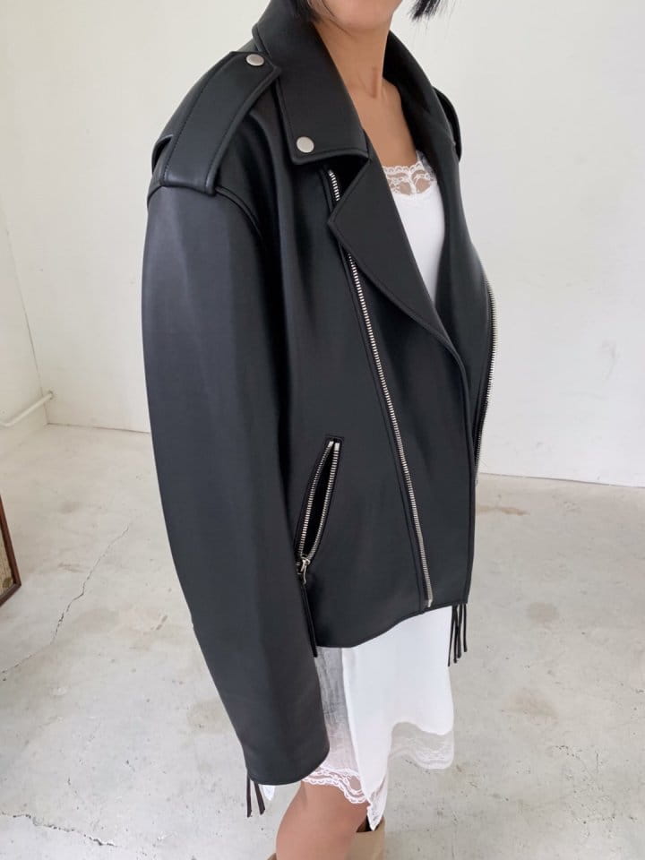 Lefave - Korean Women Fashion - #momslook - Leather Jacket - 9