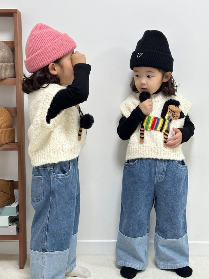 Little Rabbit - Korean Children Fashion - #minifashionista - Two Tone Jeans - 2