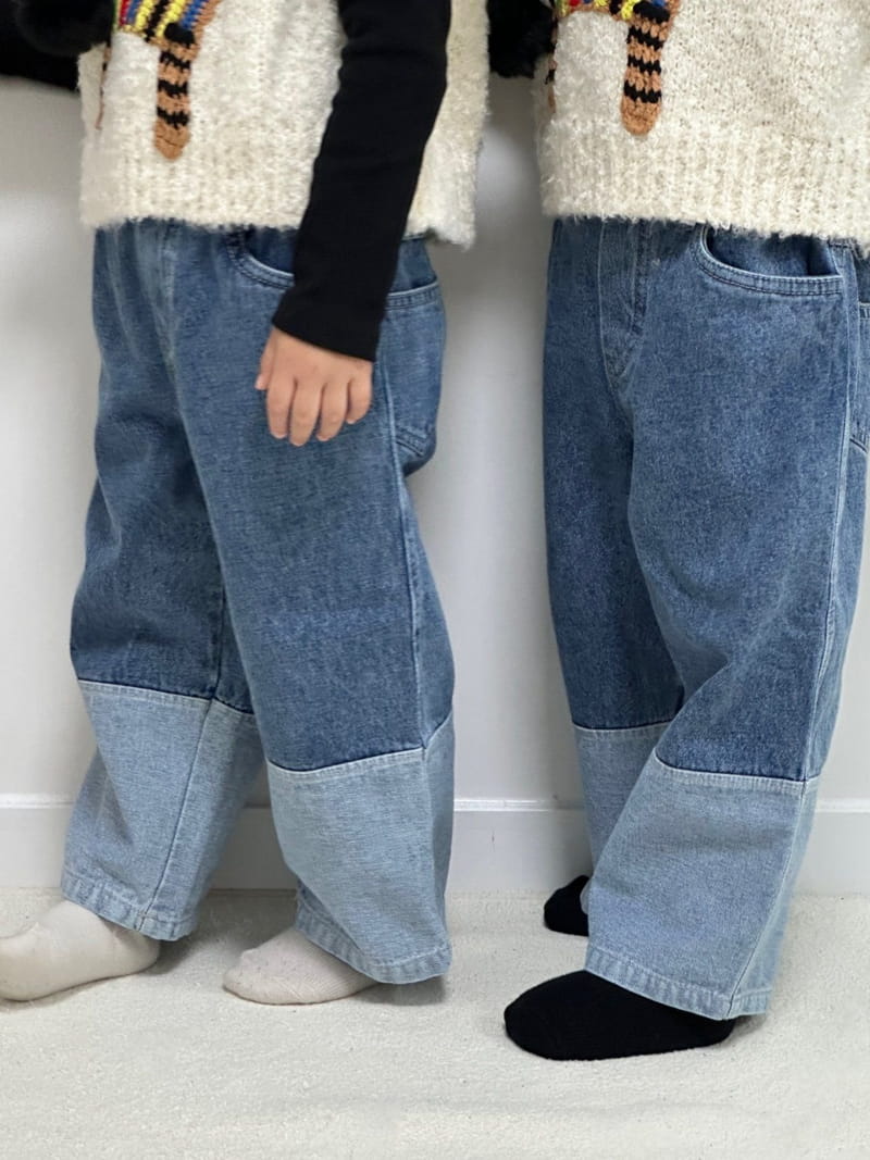 Little Rabbit - Korean Children Fashion - #stylishchildhood - Two Tone Jeans - 6