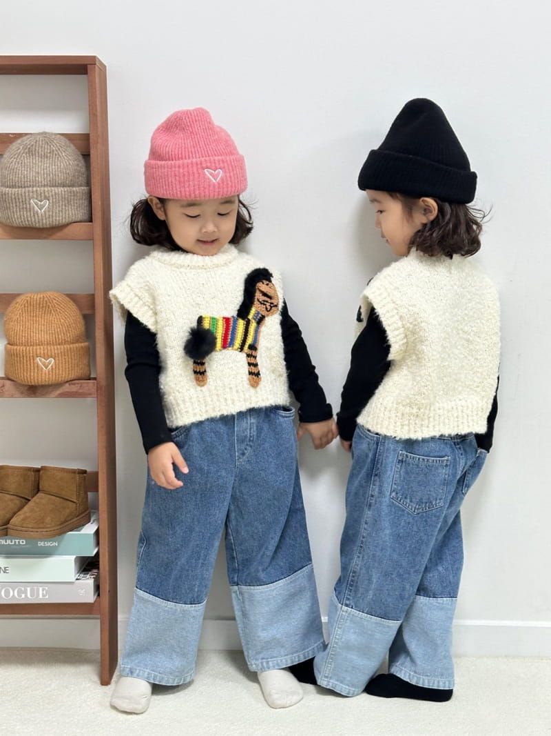 Little Rabbit - Korean Children Fashion - #prettylittlegirls - Two Tone Jeans - 4