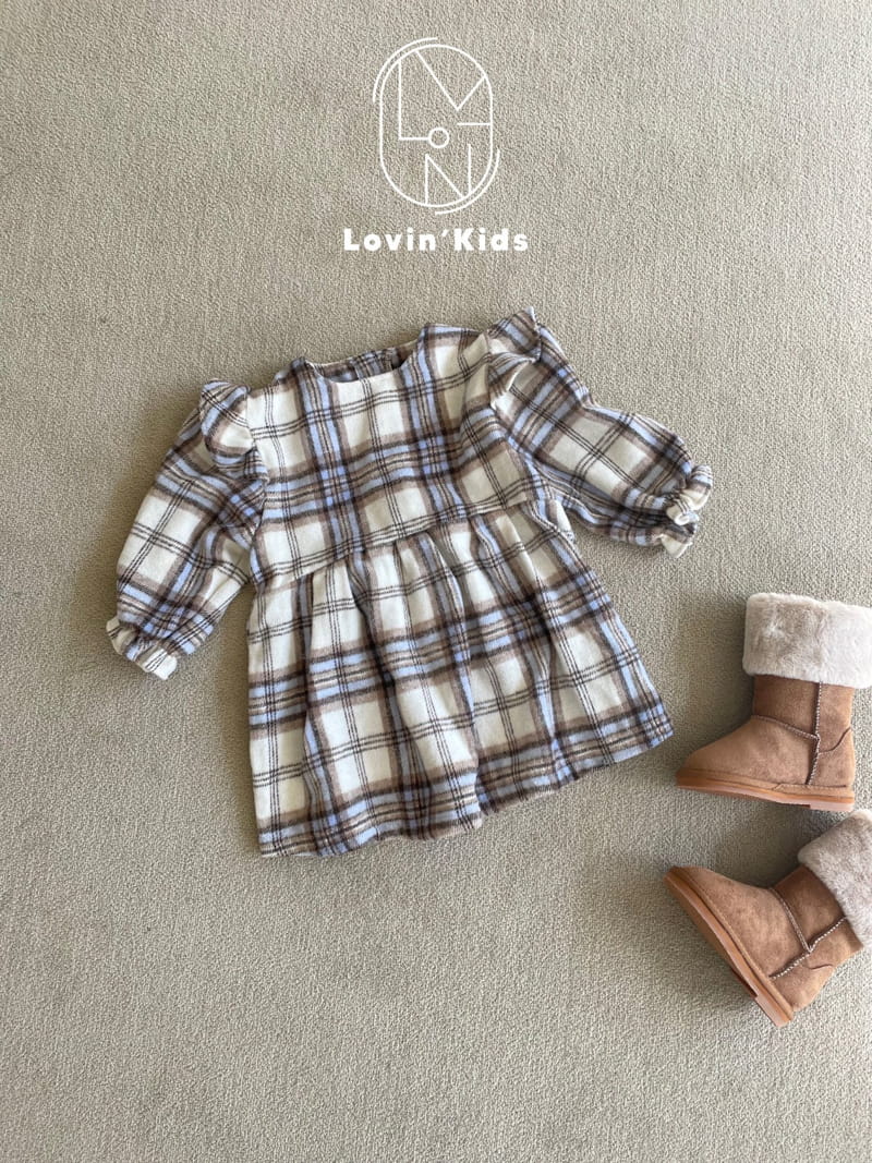 Lovin - Korean Children Fashion - #kidzfashiontrend - Merry Check One-piece - 2