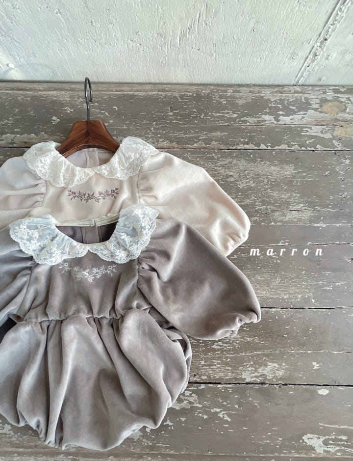 Marron Kid - Korean Baby Fashion - #babyoninstagram - Rozly Veloure Bodysuit - 2