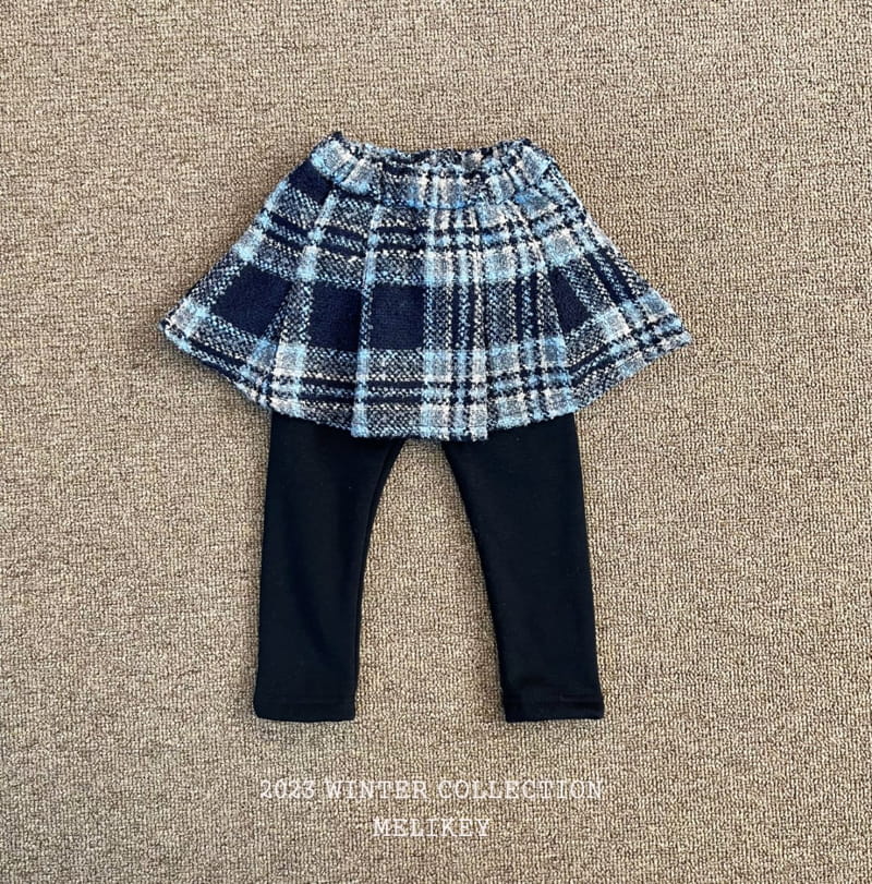 Melikey - Korean Children Fashion - #childrensboutique - Twid Wrinkle Skirt Leggings