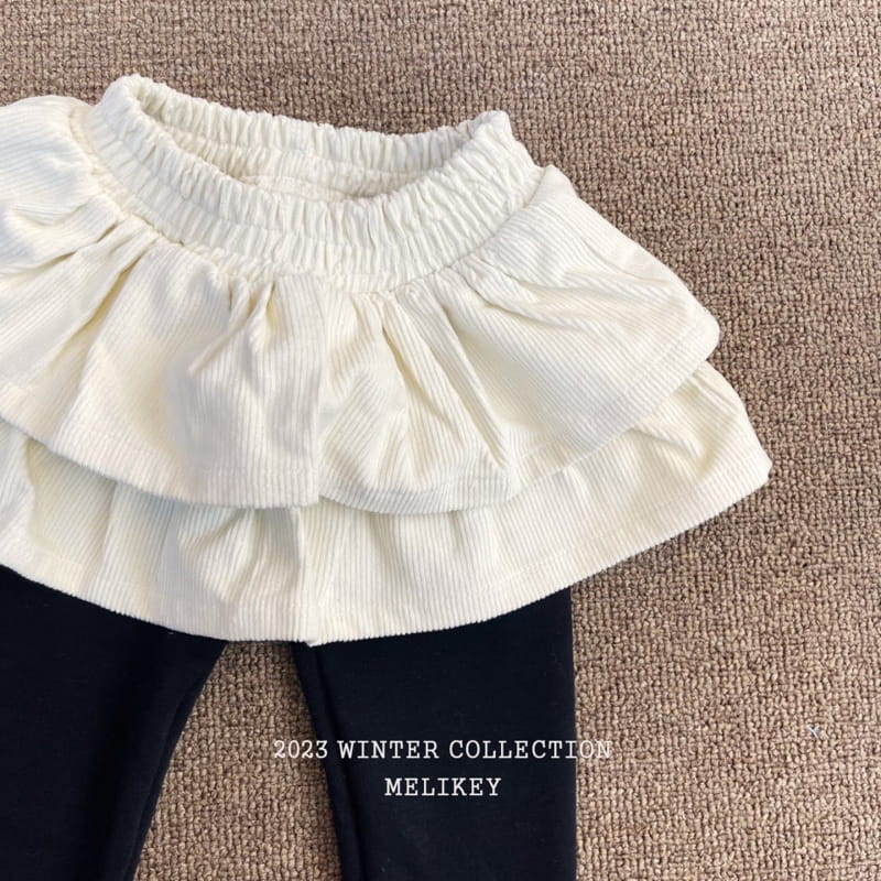 Melikey - Korean Children Fashion - #designkidswear - Rib Cancan Skirt Leggings - 2