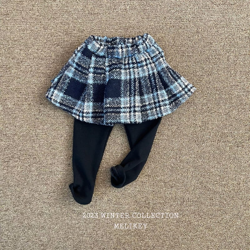 Melikey - Korean Children Fashion - #designkidswear - Twid Wrinkle Skirt Leggings - 2