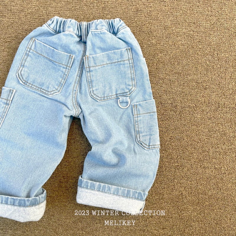 Melikey - Korean Children Fashion - #kidzfashiontrend - Denim Pocket Pants - 2