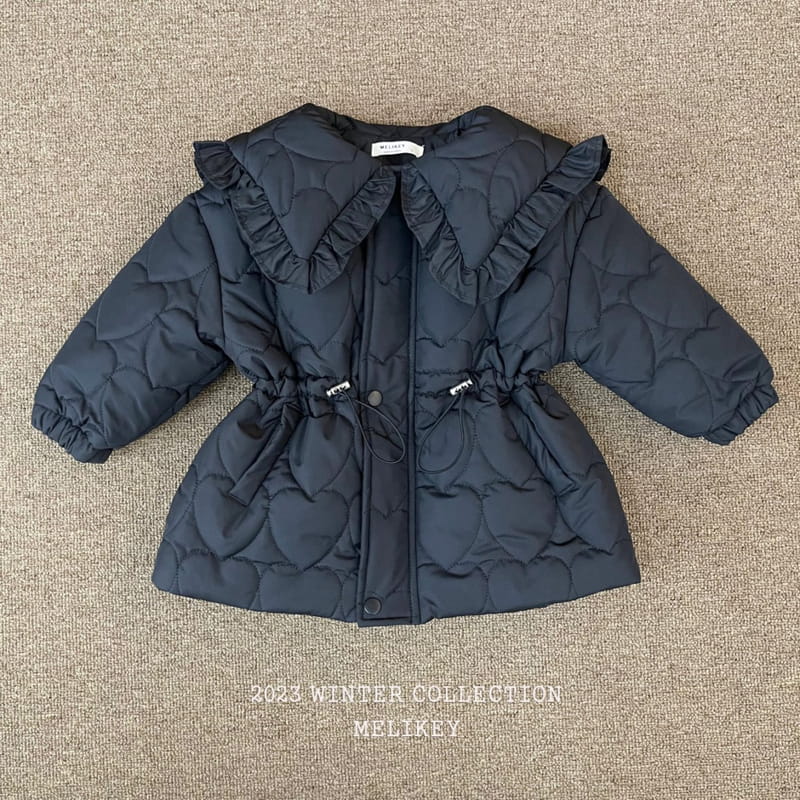 Melikey - Korean Children Fashion - #toddlerclothing - Heart Quilting Padding Jacket - 2