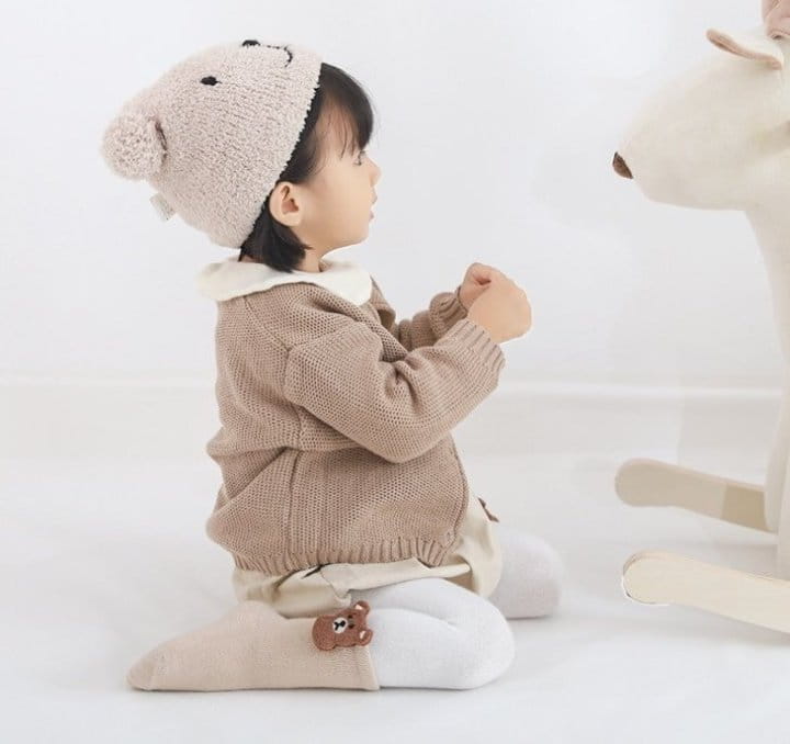 Miso - Korean Baby Fashion - #babyboutique - Bear Patch Socks - 7