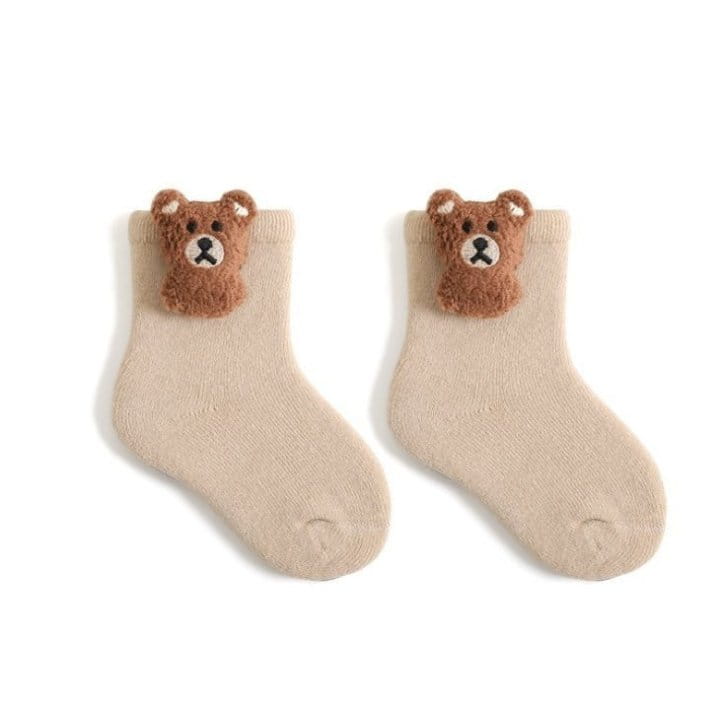 Miso - Korean Baby Fashion - #babyboutiqueclothing - Bear Patch Socks - 8