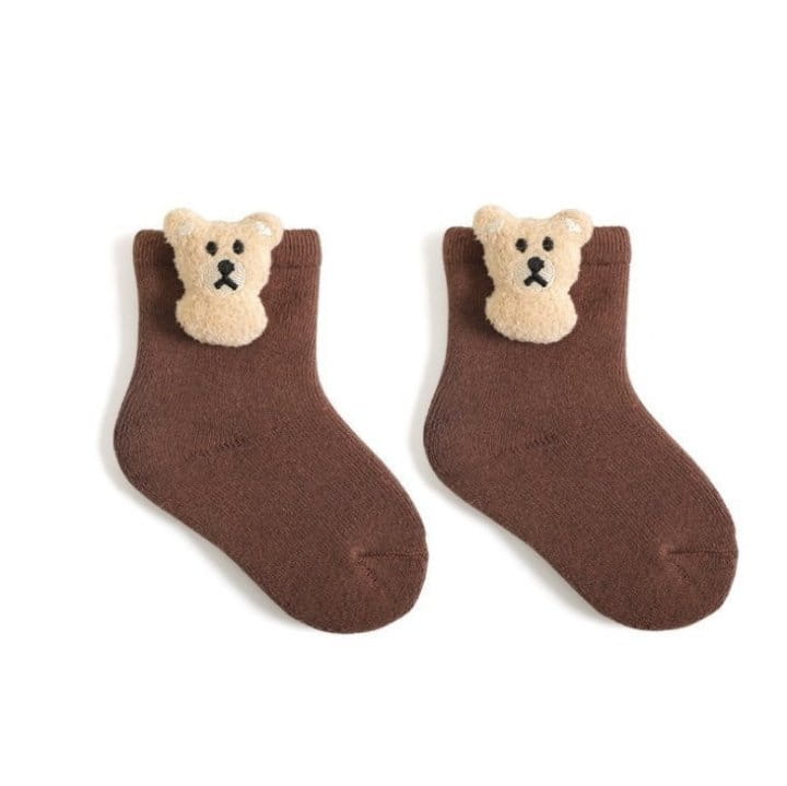 Miso - Korean Baby Fashion - #babyclothing - Bear Patch Socks - 9