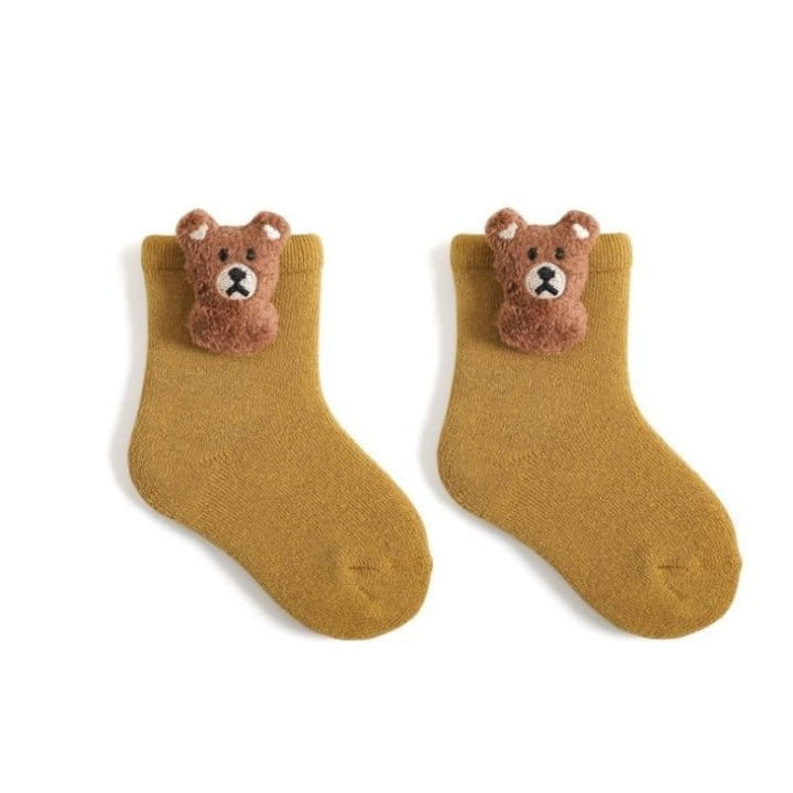 Miso - Korean Baby Fashion - #babyfashion - Bear Patch Socks - 10