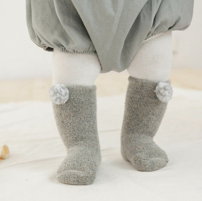 Miso - Korean Baby Fashion - #babyfever - Bocasi Pom Socks - 5