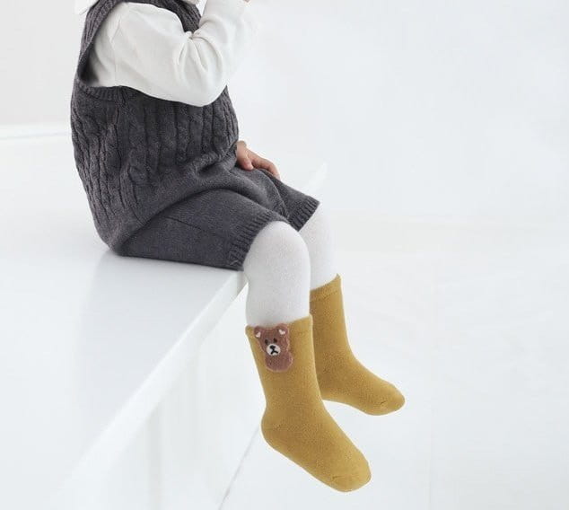 Miso - Korean Baby Fashion - #babyoutfit - Bear Patch Socks - 2