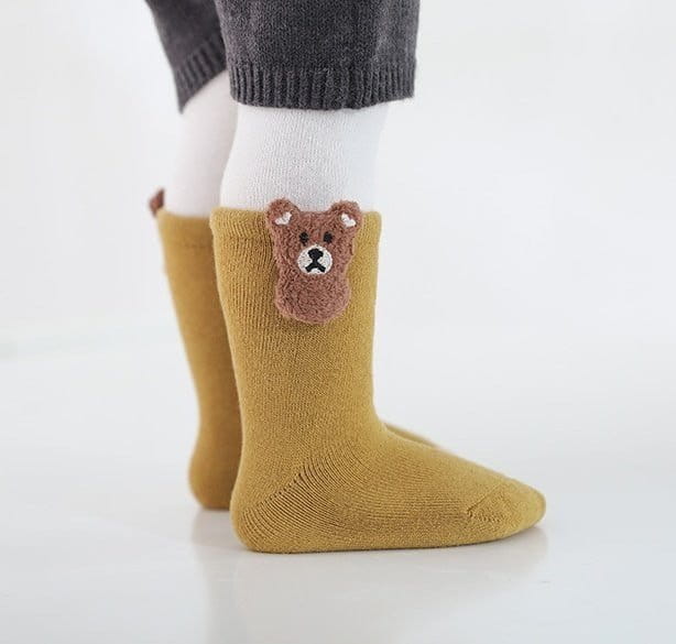 Miso - Korean Baby Fashion - #babywear - Bear Patch Socks - 3