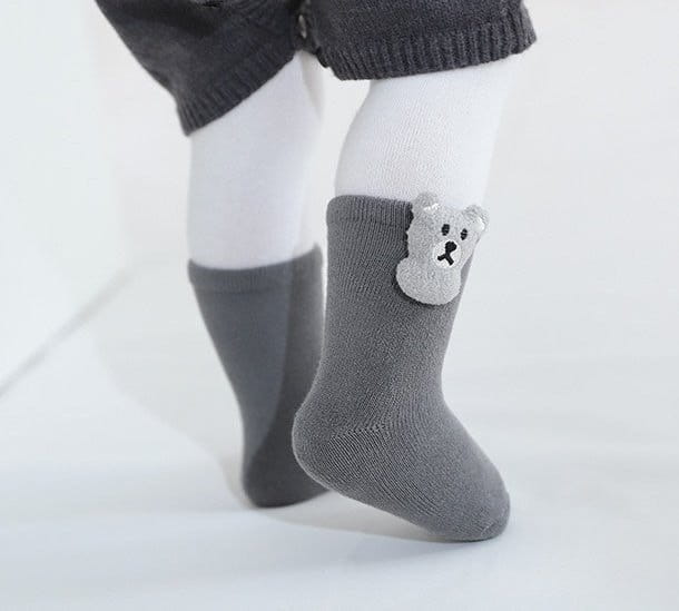 Miso - Korean Baby Fashion - #babywear - Bear Patch Socks - 4