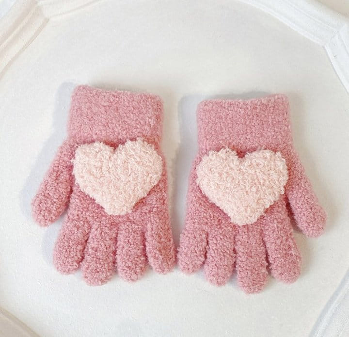 Miso - Korean Children Fashion - #kidzfashiontrend - Heart Finger Gloves - 4