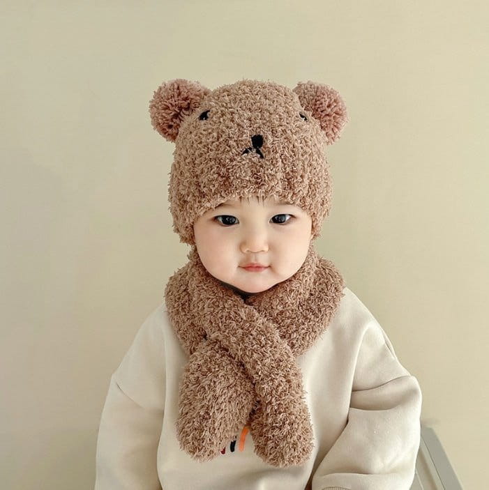 Miso - Korean Children Fashion - #childofig - Bear Hat Muffler Set - 2