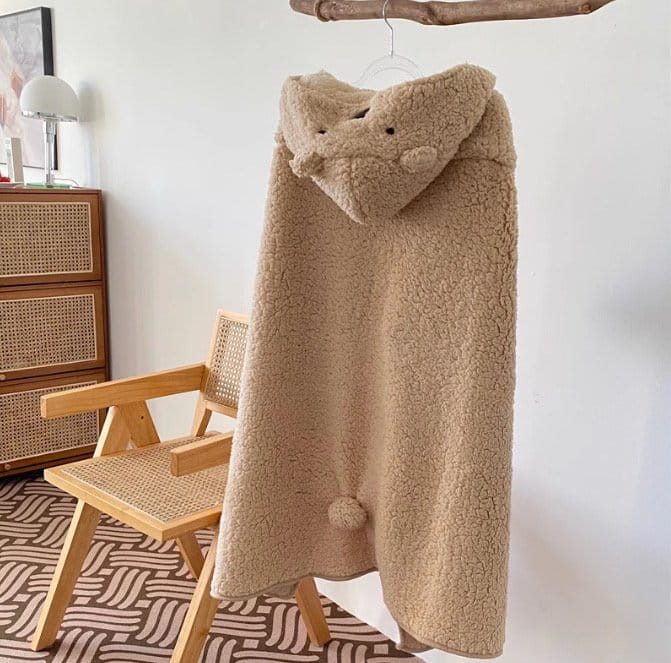 Miso - Korean Children Fashion - #childrensboutique - Bear Hoody Blanket - 5