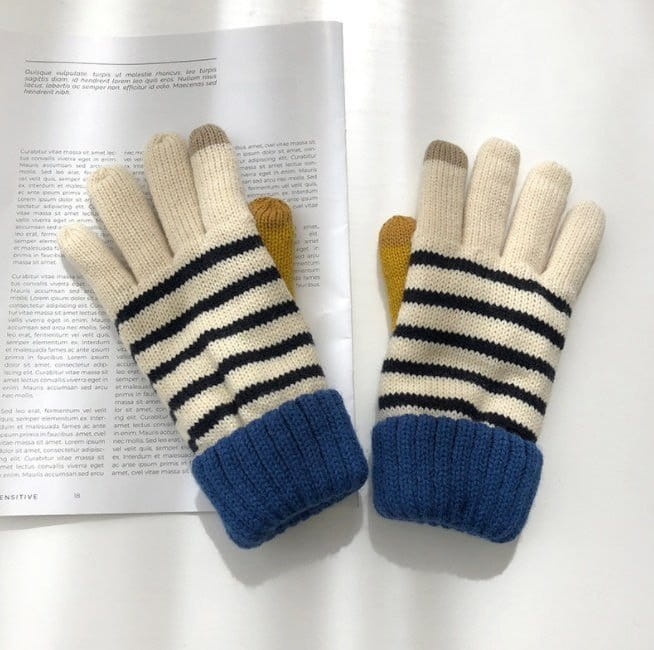 Miso - Korean Children Fashion - #fashionkids - STripes Finger Gloves - 2