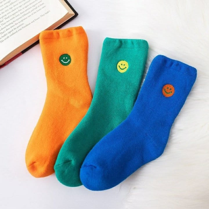 Miso - Korean Children Fashion - #kidsshorts - Smile Socks Set - 2