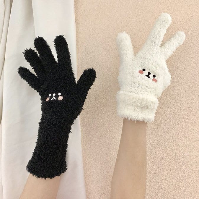 Miso - Korean Children Fashion - #kidzfashiontrend - Black White Finger Gloves