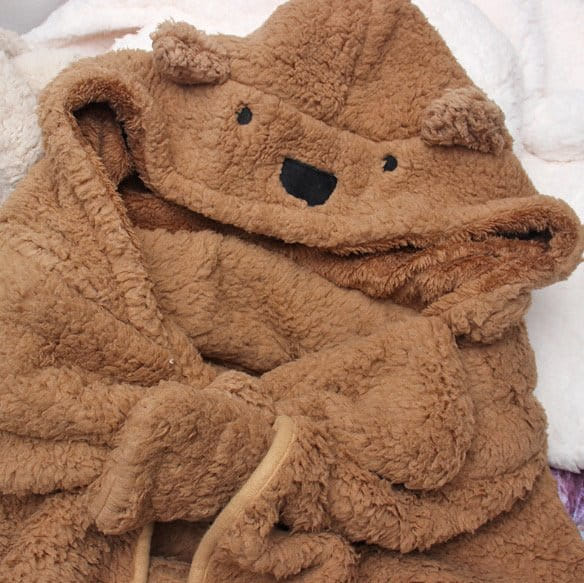 Miso - Korean Children Fashion - #kidzfashiontrend - Bear Hoody Blanket - 11