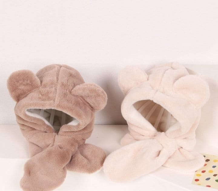 Miso - Korean Children Fashion - #littlefashionista - Teddy Bear Hat Muffler 